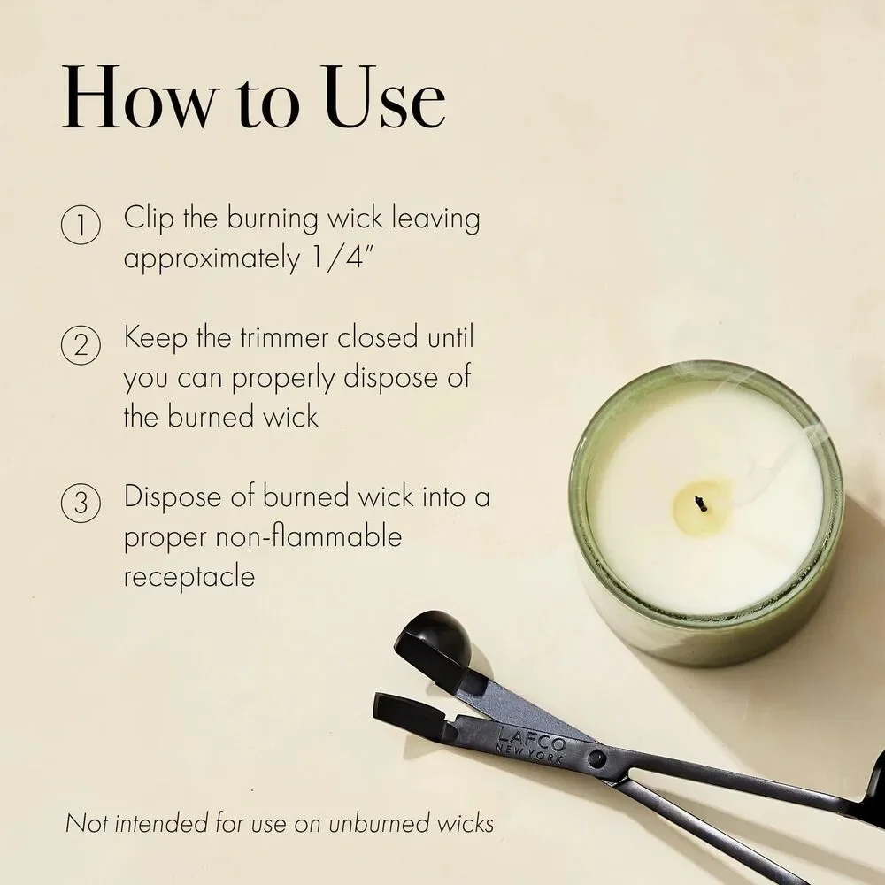 Trimmer & Snuffer - Use on Burning or Extinguished Wicks - Enameled Stainless...